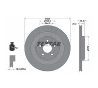Disque de frein TEXTAR 92178005 arrière, ventilé, à haute teneur en carbone, 1 pièce