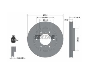 Disque de frein TEXTAR 92180205 avant, ventilé, à haute teneur en carbone, 1 pièce