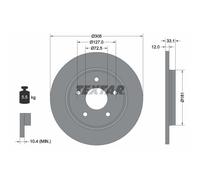 Disque de frein TEXTAR 92181005 arrière, plein, à haute teneur en carbone, 1 pièce