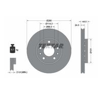 Disque de frein TEXTAR 92195505 avant, ventilé, 1 pièce
