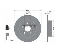 Disque de frein TEXTAR 92204300 arrière, plein, 1 pièce