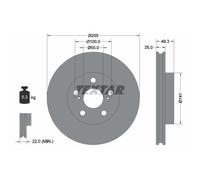 Disque de frein TEXTAR 92225003 avant, ventilé, 1 pièce