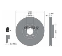 Disque de frein TEXTAR 92232305 avant, ventilé, à haute teneur en carbone, 1 pièce