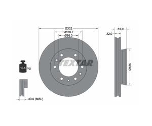 Disque de frein TEXTAR 92253403 avant, ventilé, 1 pièce