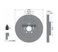 Disque de frein TEXTAR 92254405 avant, ventilé, perforé, à haute teneur en carbone, 1 pièce