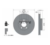 Disque de frein TEXTAR 92257005 avant, ventilé, à haute teneur en carbone, 1 pièce