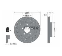 Disque de frein TEXTAR 92257505 avant, ventilé, perforé, à haute teneur en carbone, 1 pièce