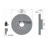 Disque de frein TEXTAR 92262605 avant, ventilé, à haute teneur en carbone, 1 pièce