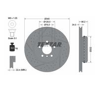 Disque de frein TEXTAR 92265525 arrière, ventilé, rainuré, à haute teneur en carbone, 1 pièce