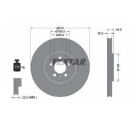 Disque de frein TEXTAR 92275905 avant, ventilé, à haute teneur en carbone, 1 pièce