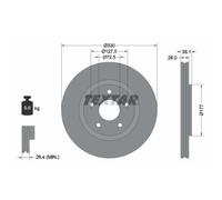 Disque de frein TEXTAR 92278905 avant, ventilé, à haute teneur en carbone, 1 pièce