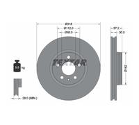 Disque de frein TEXTAR 92282705 avant, ventilé, à haute teneur en carbone, 1 pièce