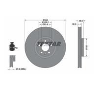 Disque de frein TEXTAR 92289805 avant, ventilé, à haute teneur en carbone, 1 pièce