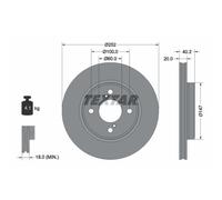 Disque de frein TEXTAR 92303703 avant, ventilé, 1 pièce