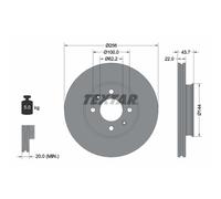 Disque de frein TEXTAR 92304603 avant, ventilé, 1 pièce