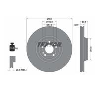 Disque de frein TEXTAR 92306005 avant, ventilé, à haute teneur en carbone, 1 pièce