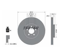 Disque de frein TEXTAR 92306405 avant, ventilé, à haute teneur en carbone, 1 pièce