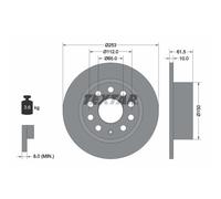 Disque de frein TEXTAR 92306603 arrière, plein, 1 pièce
