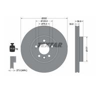 Disque de frein TEXTAR 92307705 avant, ventilé, à haute teneur en carbone, 1 pièce