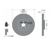 Disque de frein TEXTAR 92308905 avant, ventilé, à haute teneur en carbone, 1 pièce