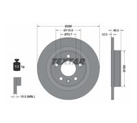 Disque de frein TEXTAR 92314603 arrière, plein, 1 pièce