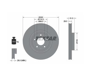 Disque de frein TEXTAR 92315203 avant, ventilé, 1 pièce