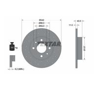 Disque de frein TEXTAR 92316003 arrière, perforé, plein, 1 pièce