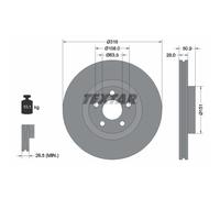 Disque de frein TEXTAR 92317203 avant, ventilé, 1 pièce