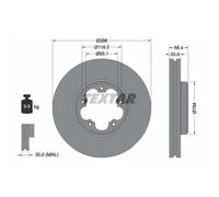 Disque de frein TEXTAR 92320303 avant, ventilé, 1 pièce