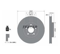 Disque de frein TEXTAR 92323405 avant, ventilé, à haute teneur en carbone, 1 pièce