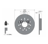 Disque de frein TEXTAR 92325803 arrière, plein, 1 pièce
