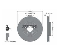 Disque de frein TEXTAR 92327503 avant, ventilé, 1 pièce
