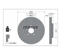 Disque de frein TEXTAR 92337103 avant, ventilé, 1 pièce