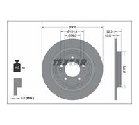 Disque de frein TEXTAR 92337203 arrière, plein, 1 pièce