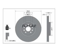 Disque de frein TEXTAR 92337405 avant, ventilé, à haute teneur en carbone, 1 pièce