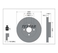 Disque de frein TEXTAR 92344803 avant, ventilé, 1 pièce