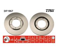 Disque de frein TRW DF1967 avant, ventilé, 1 pièce