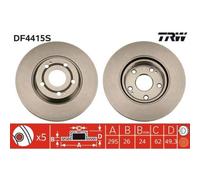 TRW Disque de frein DF4415S ventilé Single pour Toyota