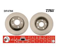 Disque de frein TRW DF4784 arrière, plein, 1 pièce
