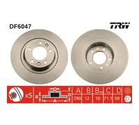 Disque de frein TRW DF6047 arrière, plein, 1 pièce