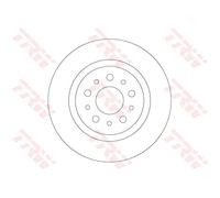 Disque de frein TRW DF6714 arrière, plein, 1 pièce
