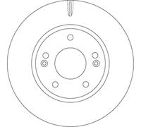 Disque de frein TRW DF6936 avant, ventilé, 1 pièce