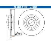 Disque de frein ventilé 24.0123-0129.1 ATE