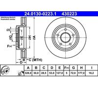 Disque de frein ventilé 24.0130-0223.1 ATE pour JEEP GRAND CHEROKEE III