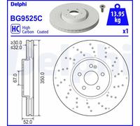 Disque de frein ventilé BG9525C DELPHI