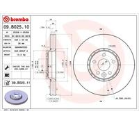 Disque de frein ventilé de l'intérieur 09.B025.11 BREMBO pour VOLVO XC60 I SUV