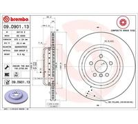 Disque de frein BREMBO 09D90113 arrière, ventilé, à haute teneur en carbone, 1 pièce