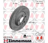 Disque de frein ventilé de l'intérieur 600.3226.54 ZIMMERMANN pour PORSCHE AUDI