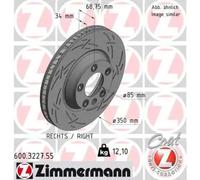 Disque de frein ventilé de l'intérieur 600.3227.55 ZIMMERMANN pour PORSCHE AUDI