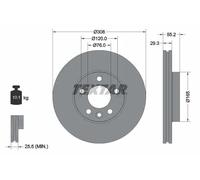 Disque de frein ventilé de l'intérieur 92121205 TEXTAR pour VW MULTIVAN T5